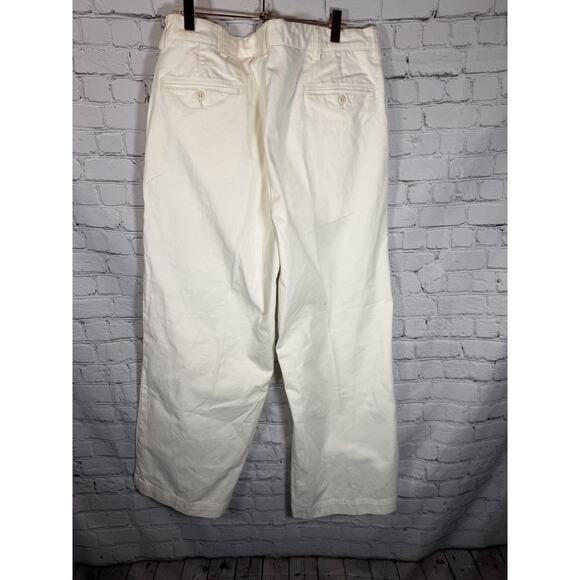 Polo Ralph Lauren Wide Leg Military Pants 34x30 White RL Cotton Khaki Material - Picture 6 of 6